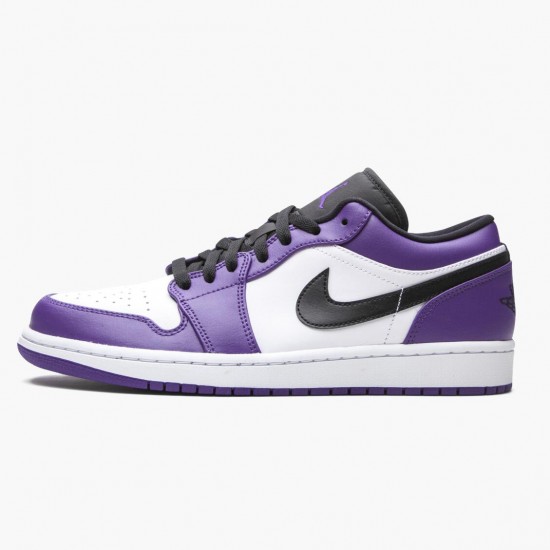 PK God Shoes Air Jordan 1 Retro Low Court Purple Court Purple/Black White 553558-500