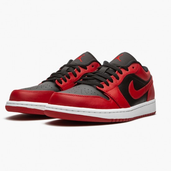 PK God Shoes Air Jordan 1 Retro Low Reverse Bred Gym Red/Black Gym Red/White 553558-606