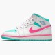 PK God Shoes Air Jordan 1 Mid Digital Pink WhiteDigital Pink Aurora Gree 555112-102