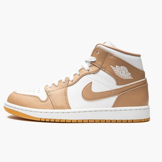 PK God Shoes Air Jordan 1 Mid Tan Gum Tan/White/Gum 554724-271