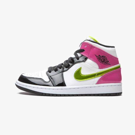 PK God Shoes Air Jordan 1 Mid White Black Cyber Pink White/Black/Cyber Pink CZ9834-100