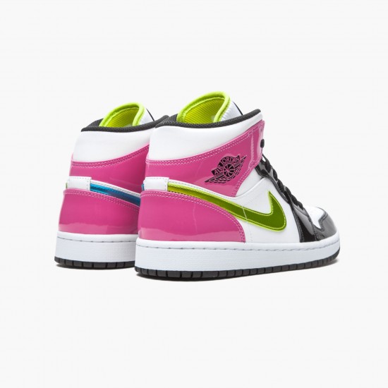 PK God Shoes Air Jordan 1 Mid White Black Cyber Pink White/Black/Cyber Pink CZ9834-100