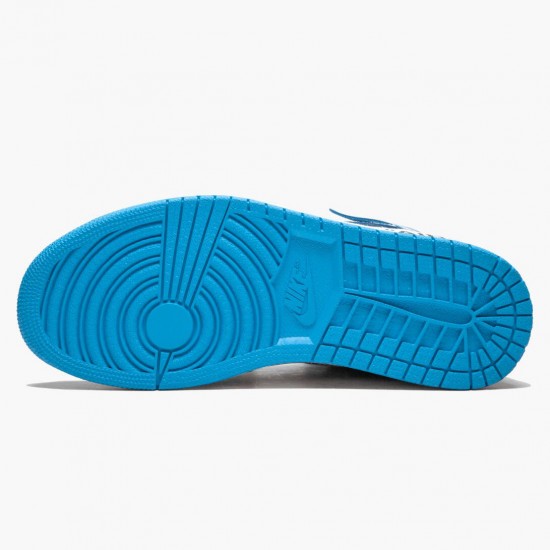 PK God Shoes Air Jordan 1 Retro High Off-White University Blue White/Dark Powder Blue Cone AQ0818-148