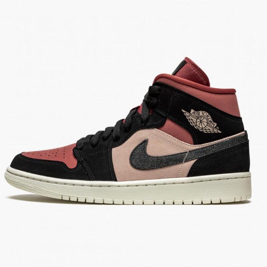 PK God Shoes Air Jordan 1 Mid Canyon Rust Particle Beige/Black BQ6472-202