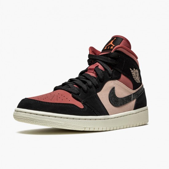 PK God Shoes Air Jordan 1 Mid Canyon Rust Particle Beige/Black BQ6472-202