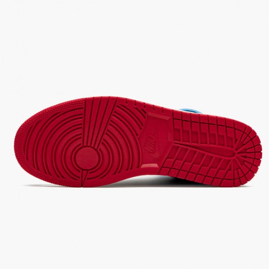PK God Shoes Air Jordan 1 High OG UNC To Chicago Black/Dark Powder Blue/Gym Red CD0461-046