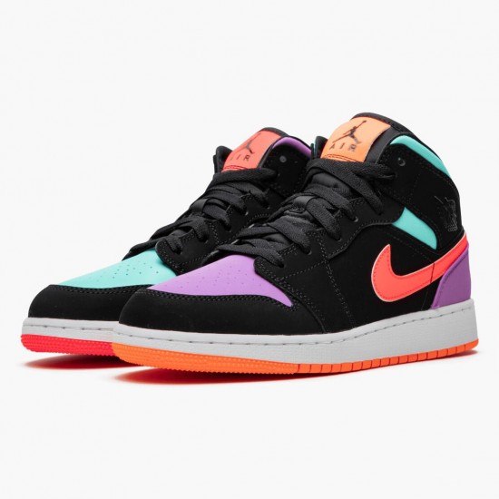 PK God Shoes Air Jordan 1 Mid Candy Black/Total Orange 554725-083