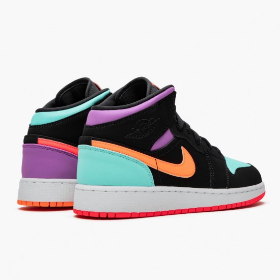 PK God Shoes Air Jordan 1 Mid Candy Black/Total Orange 554725-083