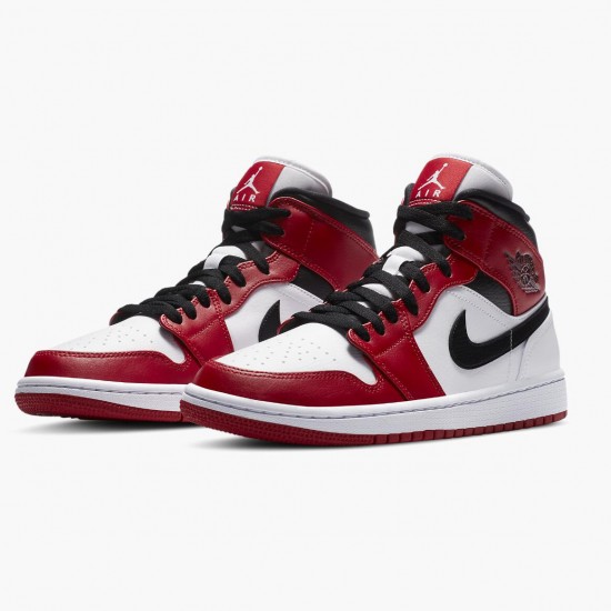 PK God Shoes Air Jordan 1 Mid Chicago 2020 White/Gym Red/Black 554724-173