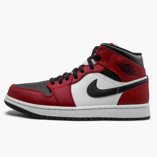 PK God Shoes Air Jordan 1 Mid Chicago Black Toe Black/Gym Red/White 554724-069