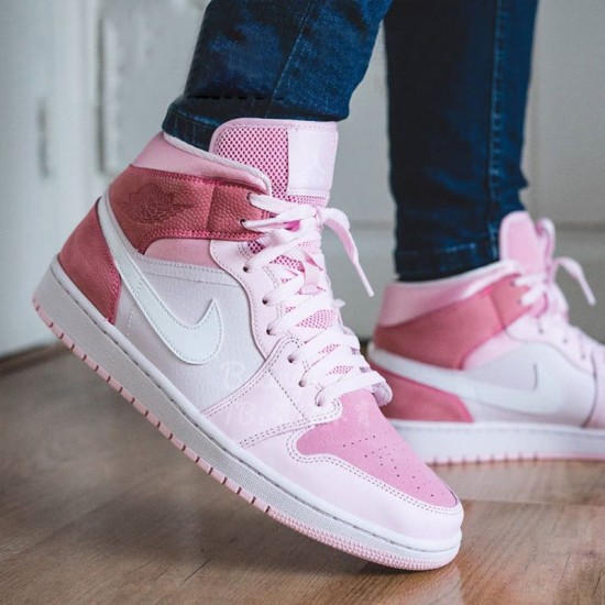 PK God Shoes Air Jordan 1 Mid Digital Pink Digital Pink/White Pink/Foam Sail CW5379-600