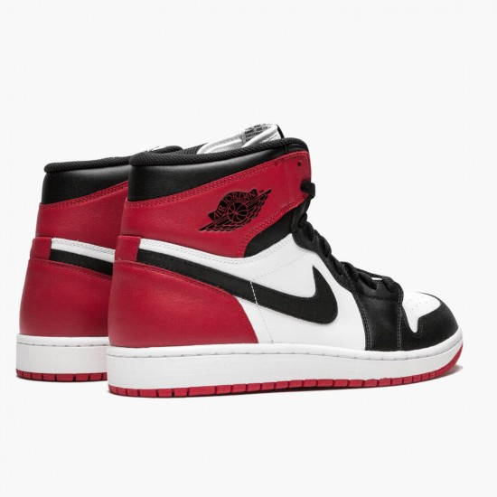 PK God Shoes Air Jordan 1 Retro High Black Toe White/Black/Gym Red 555088-184