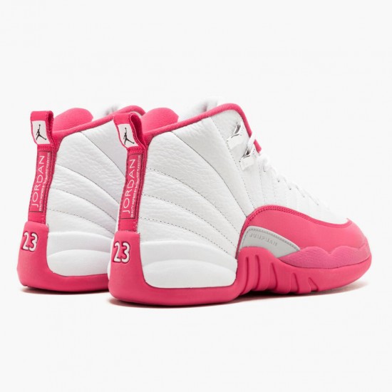 PK God Shoes Air Jordan 12 Retro Dynamic Pink White/Vivid Pink/Mtllc Silver 510815-109