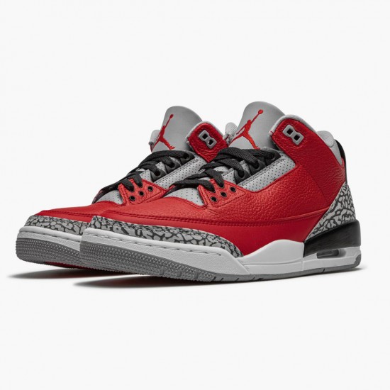 PK God Shoes Air Jordan 3 Retro Fire Red Cement Varsity Red CU2277-600