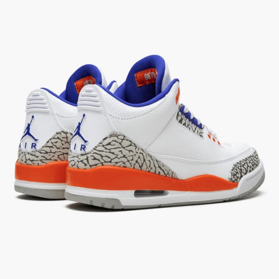 PK God Shoes Air Jordan 3 Retro Knicks White/Old Royal University Ora 136064-148