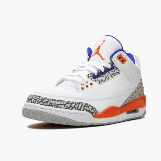 PK God Shoes Air Jordan 3 Retro Knicks White/Old Royal University Ora 136064-148