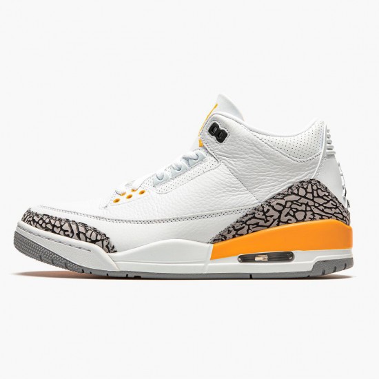 PK God Shoes Air Jordan 3 Retro Laser Orange White/Laser Orange-Cement Grey CK9246-108