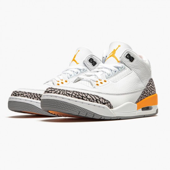 PK God Shoes Air Jordan 3 Retro Laser Orange White/Laser Orange-Cement Grey CK9246-108