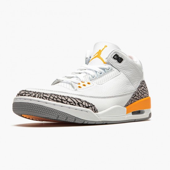 PK God Shoes Air Jordan 3 Retro Laser Orange White/Laser Orange-Cement Grey CK9246-108