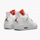 PK God Shoes Air Jordan 4 Retro Metallic Orange White/Team Orange Metallic Sil CT8527-118