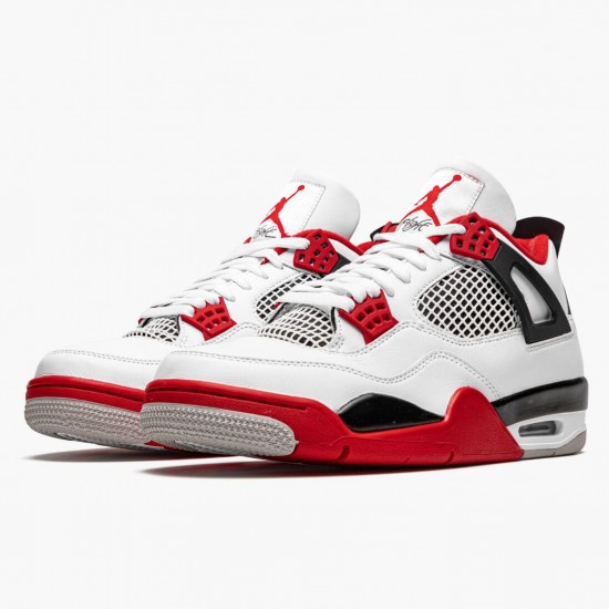 PK God Shoes Air Jordan 4 Retro OG Fire Red 2020 White/Fire Red-Black Tech Grey DC7770-160