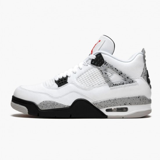 PK God Shoes Air Jordan 4 Retro OG White Cement White/Fire Red-Tech Grey-Black 840606-192