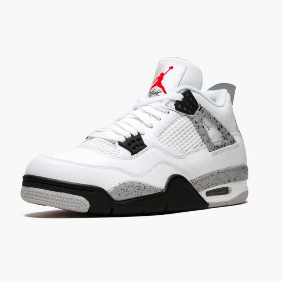 PK God Shoes Air Jordan 4 Retro OG White Cement White/Fire Red-Tech Grey-Black 840606-192