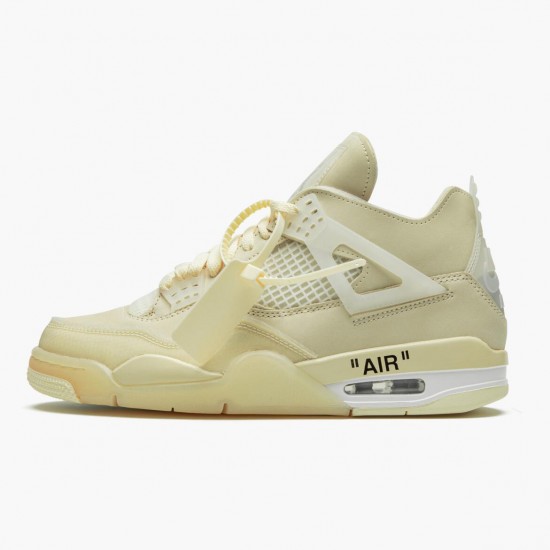 PK God Shoes Air Jordan 4 Retro Off-White Sail Sail/Muslin White/Black CV9388-100