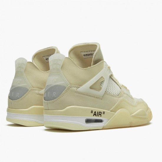 PK God Shoes Air Jordan 4 Retro Off-White Sail Sail/Muslin White/Black CV9388-100