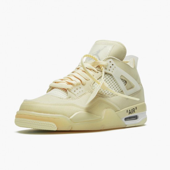 PK God Shoes Air Jordan 4 Retro Off-White Sail Sail/Muslin White/Black CV9388-100