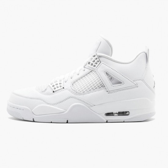 PK God Shoes Air Jordan 4 Retro Pure Money White/Metallic Silver 308497-100