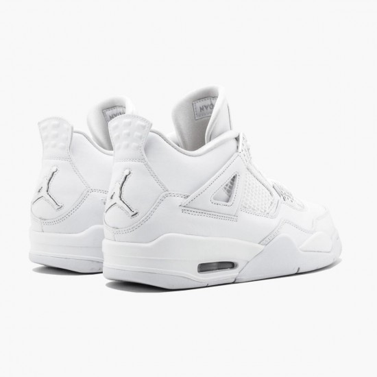 PK God Shoes Air Jordan 4 Retro Pure Money White/Metallic Silver 308497-100