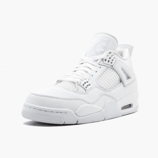 PK God Shoes Air Jordan 4 Retro Pure Money White/Metallic Silver 308497-100