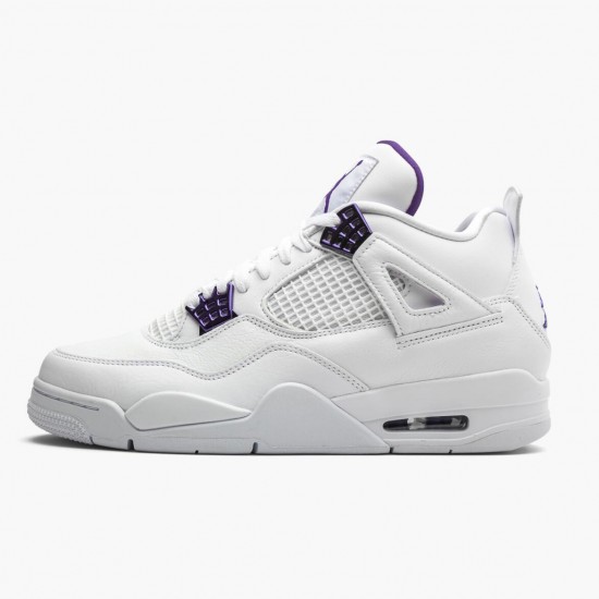 PK God Shoes Air Jordan 4 Retro Purple Metallic White/Metallic Silver/Court Purple CT8527-115