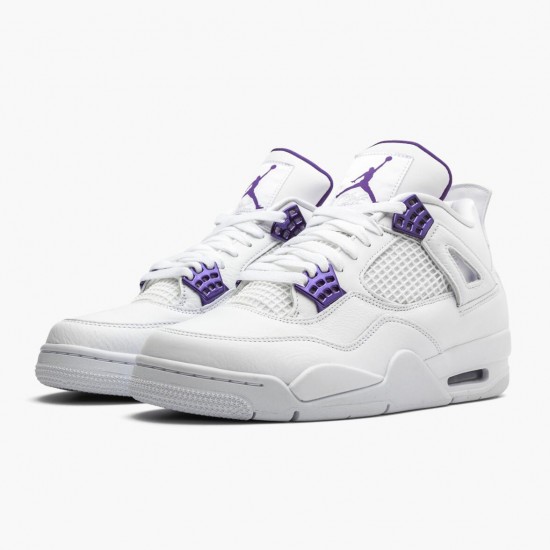 PK God Shoes Air Jordan 4 Retro Purple Metallic White/Metallic Silver/Court Purple CT8527-115