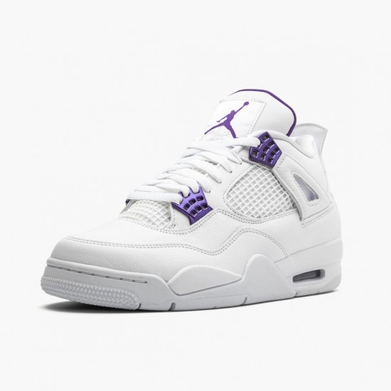 PK God Shoes Air Jordan 4 Retro Purple Metallic White/Metallic Silver/Court Purple CT8527-115