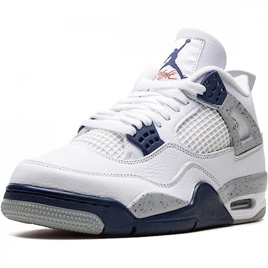 PK God Shoes Air Jordan 4 Midnight Navy White/Midnight Navy/Light Smoke Grey-Fire Red DH6927-140