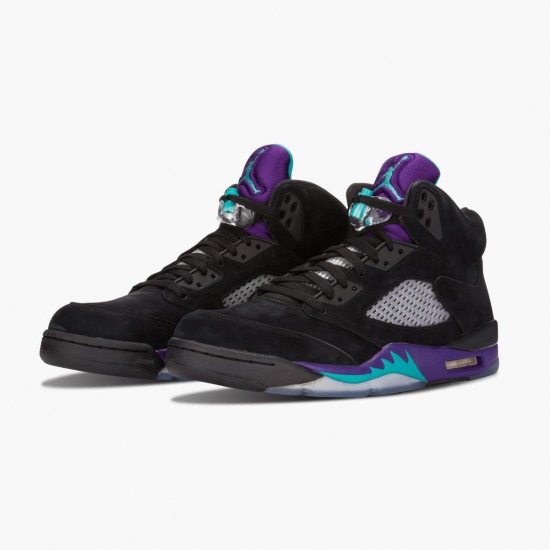 PK God Shoes Air Jordan 5 Retro Black Grape Black/New Emerald Grape Ice 136027-007