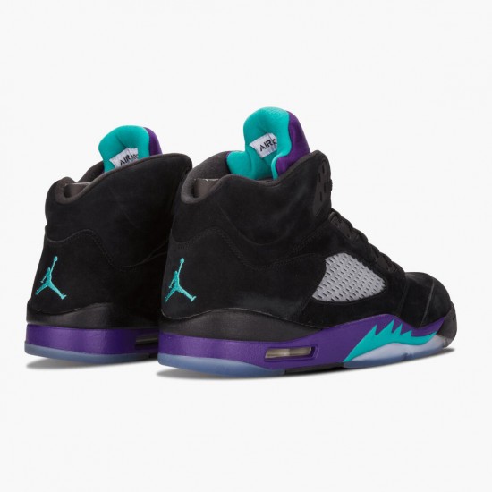 PK God Shoes Air Jordan 5 Retro Black Grape Black/New Emerald Grape Ice 136027-007