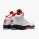 PK God Shoes Air Jordan 5 Retro Fire Red Silver Tongue True White/Fire Red/Black DA1911-102