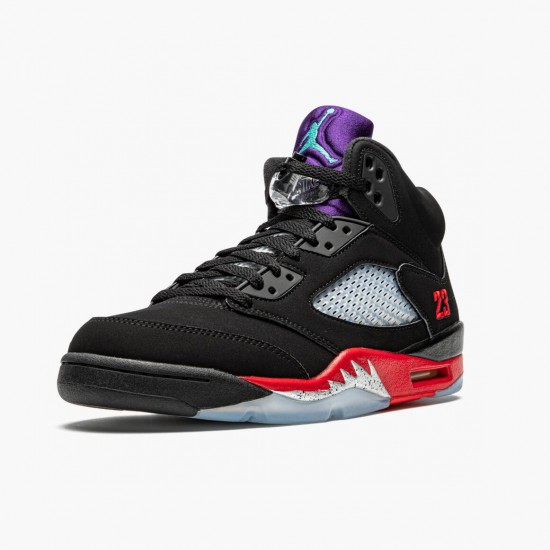 PK God Shoes Air Jordan 5 Retro Top 3 Black/Fire Red/Grape Ice New E CZ1786-001