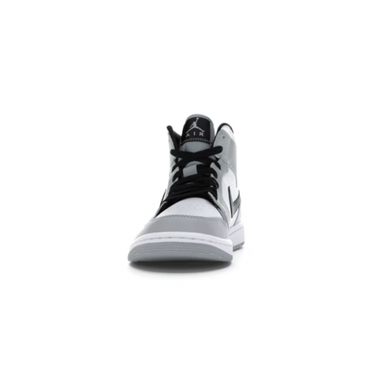 PK God Jordan 1 Mid Light Smoke 554724 092 Gray AJ Shoes