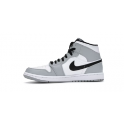 PK God Jordan 1 Mid Light Smoke 554724 092 Gray AJ Shoes