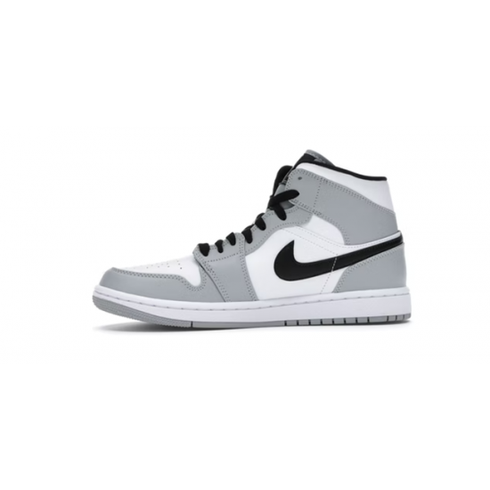 PK God Jordan 1 Mid Light Smoke 554724 092 Gray AJ Shoes