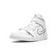 PK God Jordan 1 Mid Iridescent Reflective White CK6587 100 White/White AJ Shoes