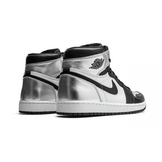 PK God Jordan 1 High Silver Toe BLACK/METALLIC SILVER-WHITE-BL CD0461 001 BLACK/METALLIC SILVER AJ Shoes