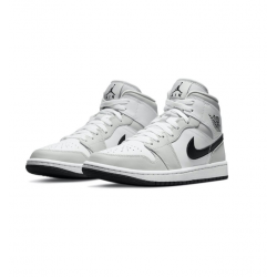PK God Jordan 1 Mid Grey Fog' (W) BQ6472 015 White/Gray AJ Shoes