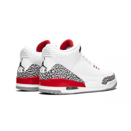 PK God Jordan 3 Hall of Fame WHITE/FIRE RED 136064 116 WHITE/FIRE RED-CEMENT GREY AJ Shoes