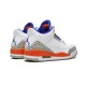 PK God Jordan 3 Knicks 136064 148 WHITE/OLD ROYAL UNIVERSITY ORA AJ Shoes