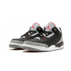 PK God Jordan 3 Black Cement 854262 001 BLACK/FIRE RED-CEMENT GREY AJ Shoes